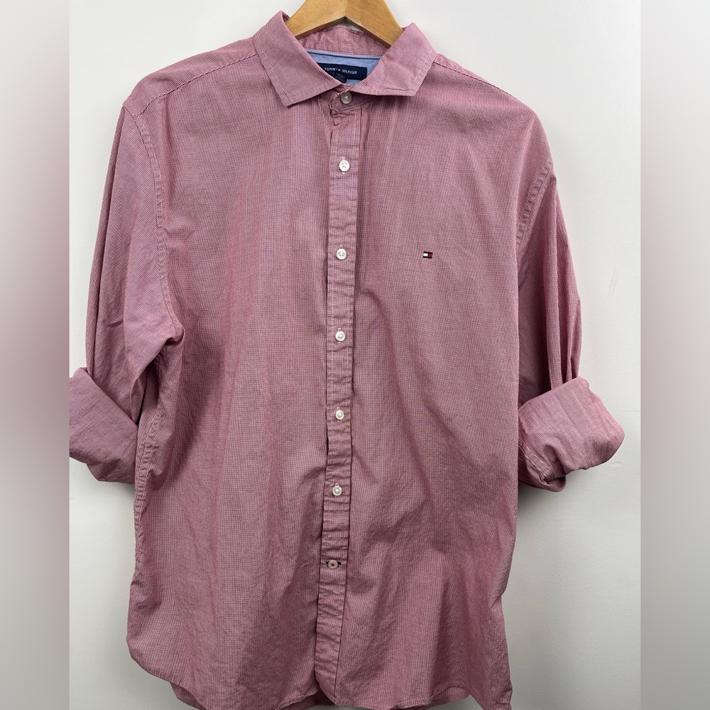 Tommy Hilfiger Men's Casual Pink Button-Down Shirt